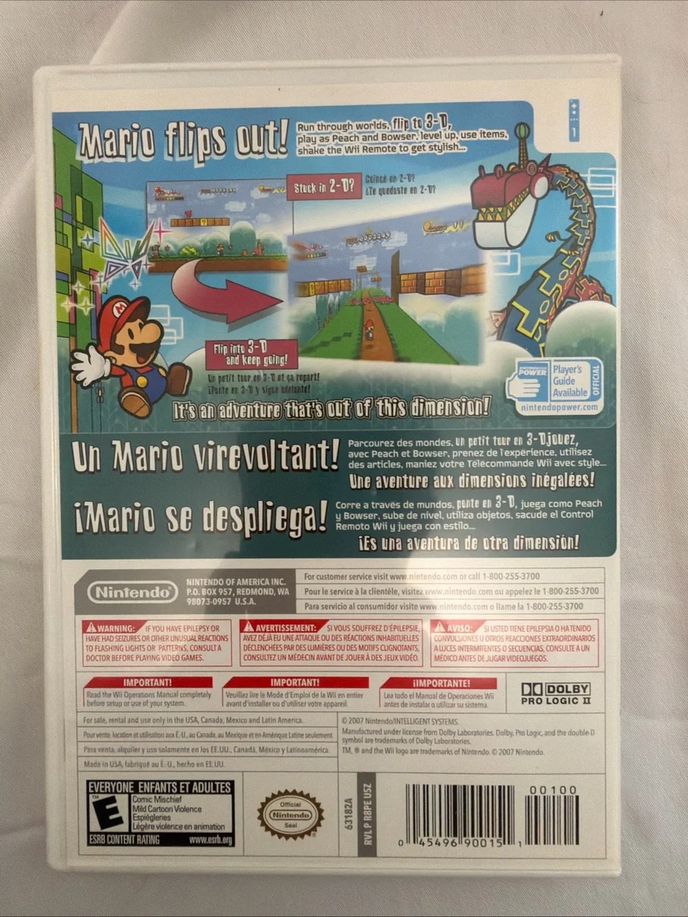 Nintendo Super Paper Mario Wii — Blue, Red, Pink Artwork